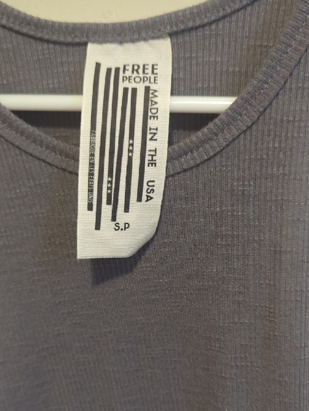 Free People Ribbed Gray Racerback Tank - Picture 2 of 3